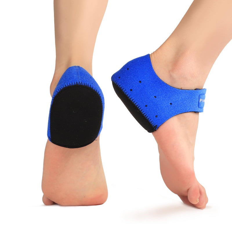 Promifun Plantar Fasciitis Heel Cup Protectors - Promifun Heel Cups for Heel Spur Achilles Tendinitis Cracked Heels Heel Pain Relief Products - Gel Heel Cushion Pads Blue Large(W 9.5-13 / M 8.5-14) - Image 1